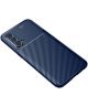 OnePlus Nord CE 5G Hoesje Siliconen Carbon TPU Back Cover Blauw
