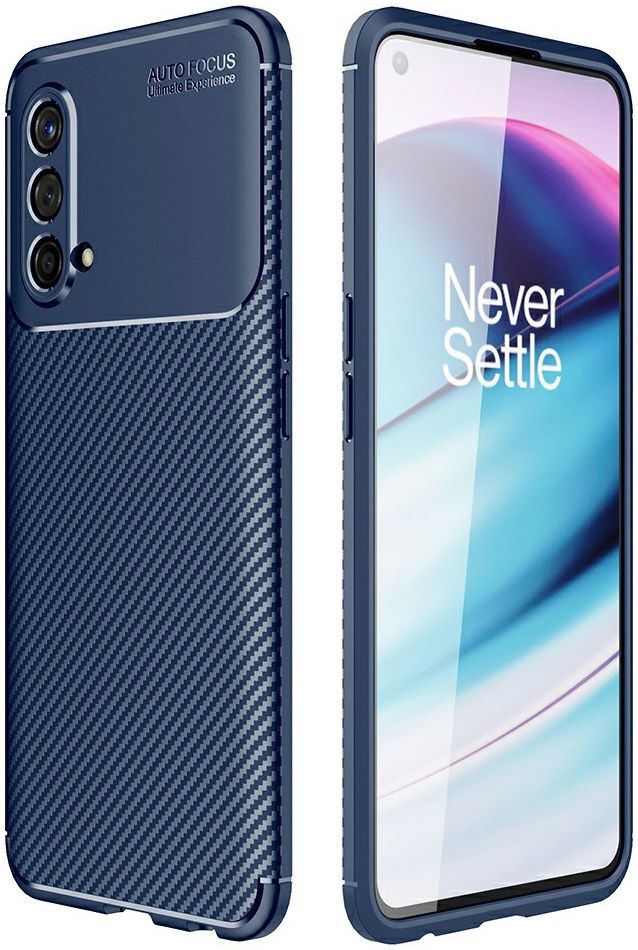 OnePlus Nord CE 5G Hoesje Siliconen Carbon TPU Back Cover Blauw afbeelding 6