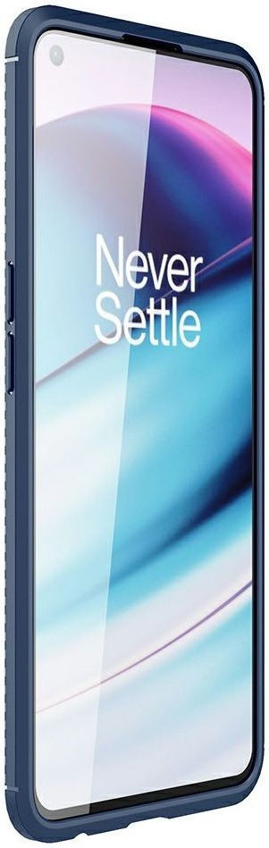 OnePlus Nord CE 5G Hoesje Siliconen Carbon TPU Back Cover Blauw afbeelding 4