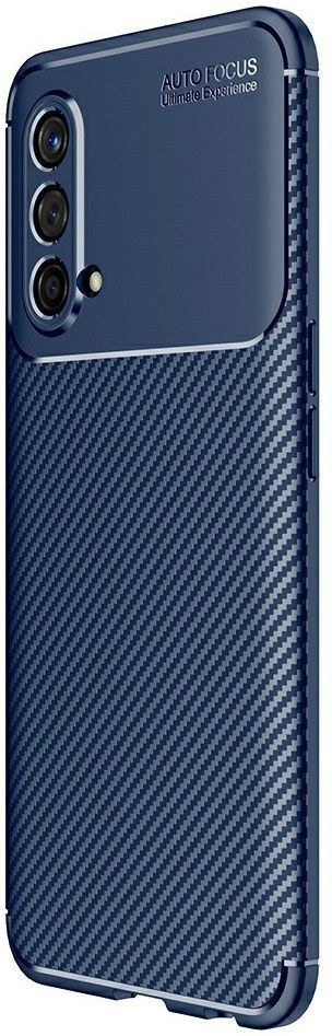 OnePlus Nord CE 5G Hoesje Siliconen Carbon TPU Back Cover Blauw afbeelding 1