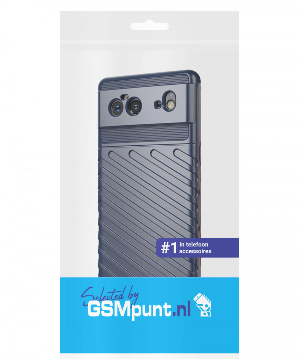 Google Pixel 6 Hoesje TPU Thunder Design Back Cover Blauw afbeelding 2