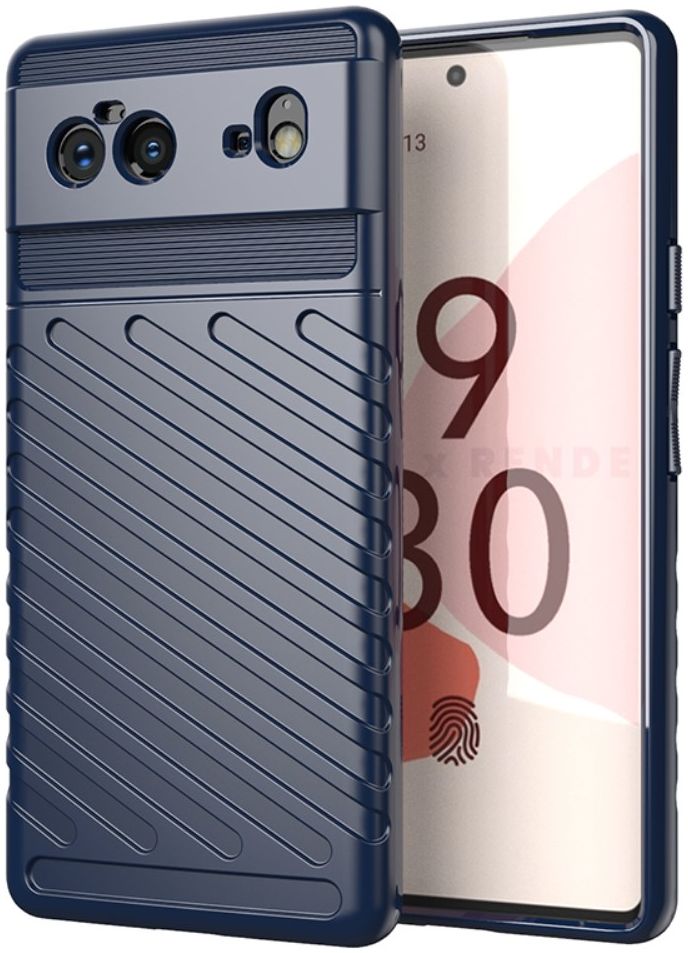 Google Pixel 6 Hoesje TPU Thunder Design Back Cover Blauw afbeelding 1