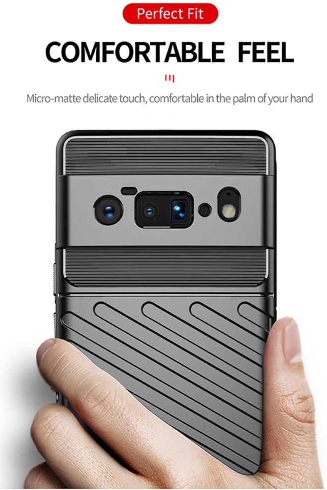 Google Pixel 6 Pro Hoesje TPU Thunder Design Back Cover Zwart afbeelding 2