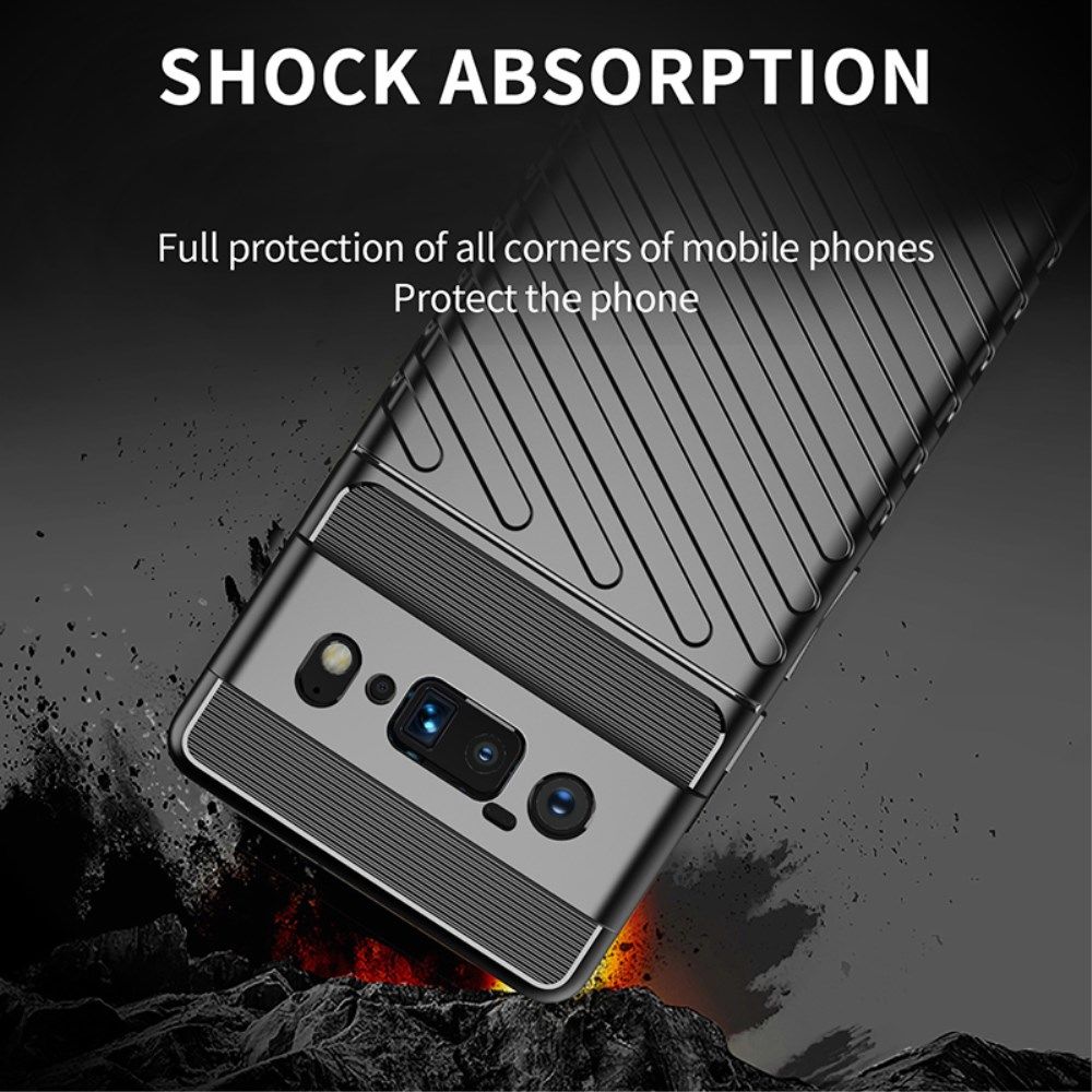 Google Pixel 6 Pro Hoesje TPU Thunder Design Back Cover Zwart afbeelding 3