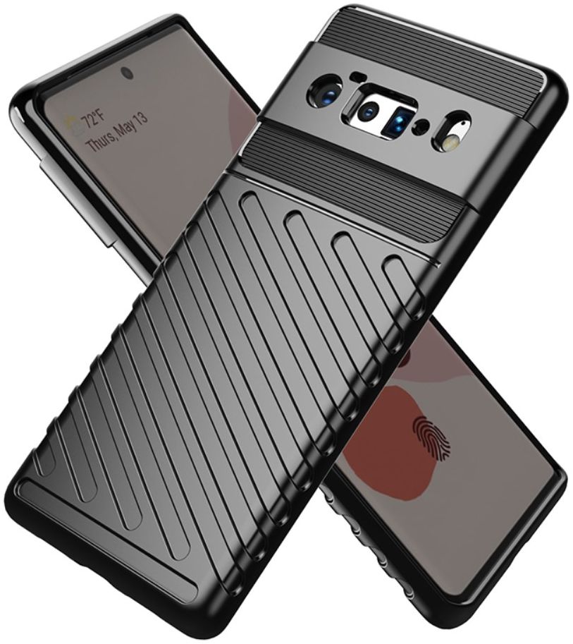 Google Pixel 6 Pro Hoesje TPU Thunder Design Back Cover Zwart afbeelding 6