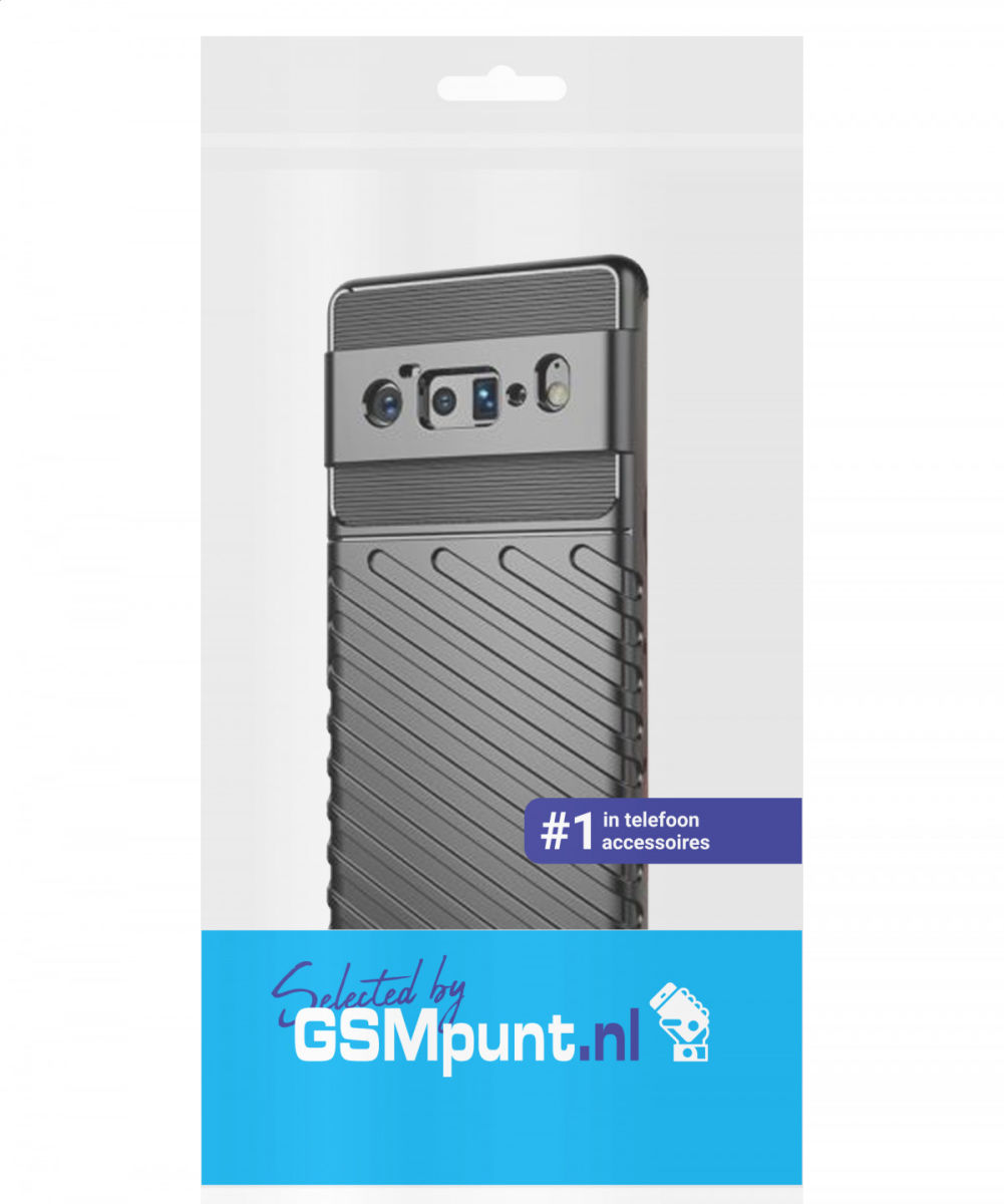 Google Pixel 6 Pro Hoesje TPU Thunder Design Back Cover Zwart afbeelding 7