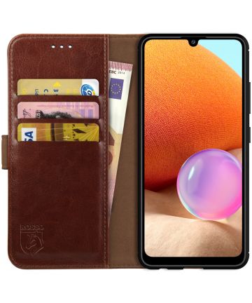 Rosso Element Samsung Galaxy A32 4G Hoesje Book Cover Wallet Bruin Hoesjes