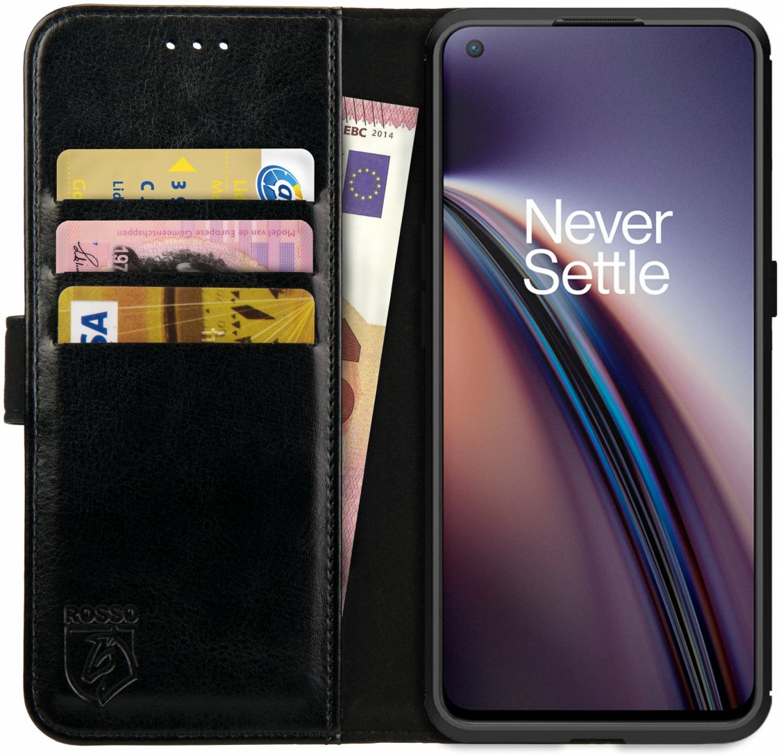Rosso Element OnePlus Nord CE 5G Hoesje Book Cover Wallet Zwart afbeelding 1