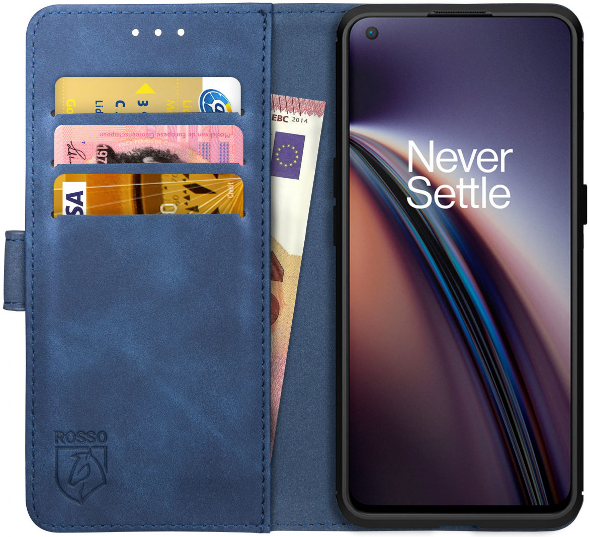 Rosso Element OnePlus Nord CE 5G Hoesje Book Cover Wallet Blauw afbeelding 1