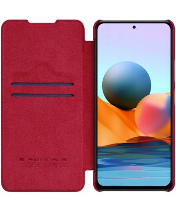 Nillkin Qin Xiaomi Redmi Note 10 5G / Poco M3 Hoesje Book Case Rood Hoesjes