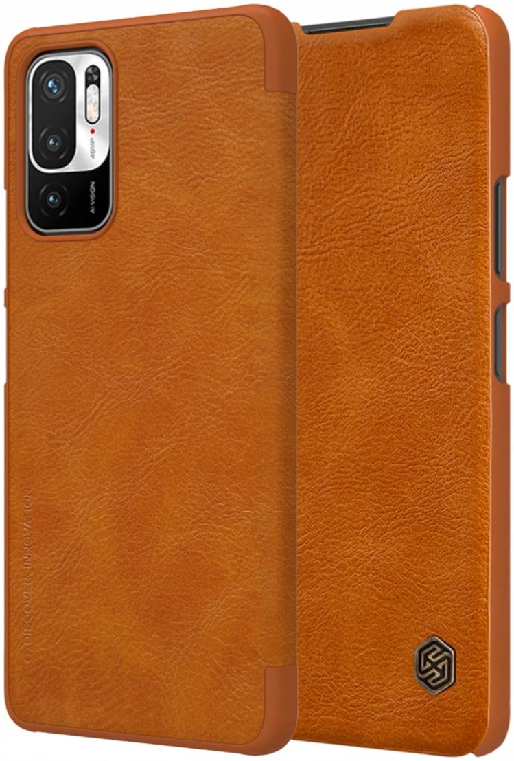Nillkin Qin Xiaomi Redmi Note 10 5G / Poco M3 Hoesje Book Case Bruin afbeelding 3