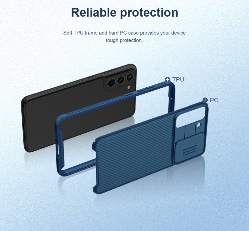 Nillkin CamShield Samsung Galaxy S21 FE Hoesje Camera Slider Blauw afbeelding 4