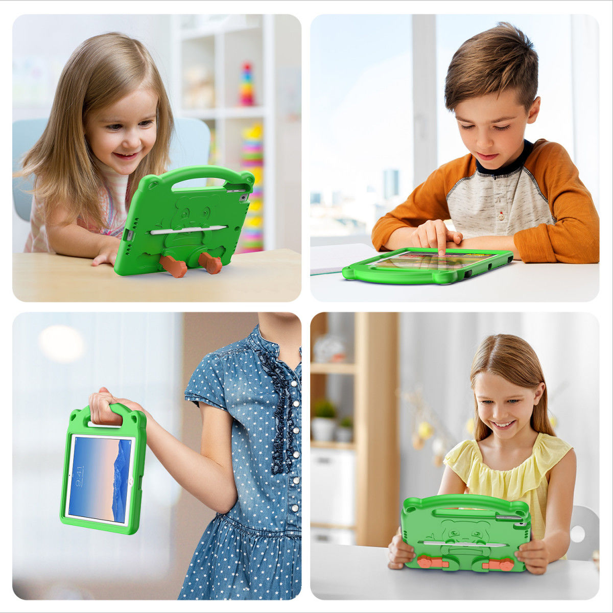 Dux Ducis Panda Apple iPad 9.7 Kinder Tablethoes met Handvat Groen afbeelding 10