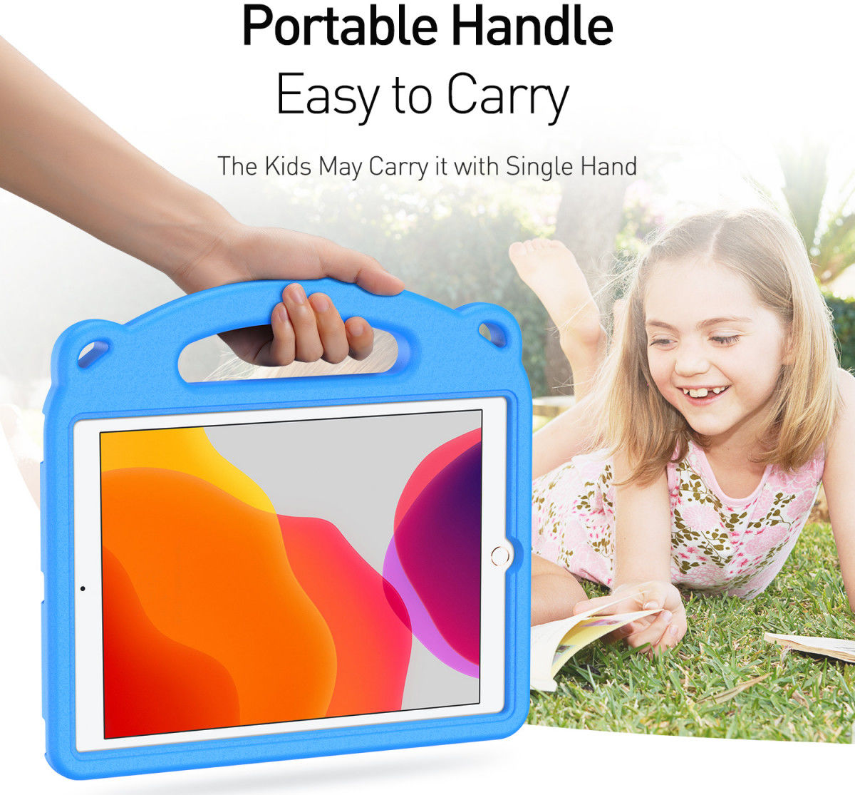 Dux Ducis Panda Apple iPad 10.2 Kinder Tablethoes met Handvat Blauw afbeelding 8