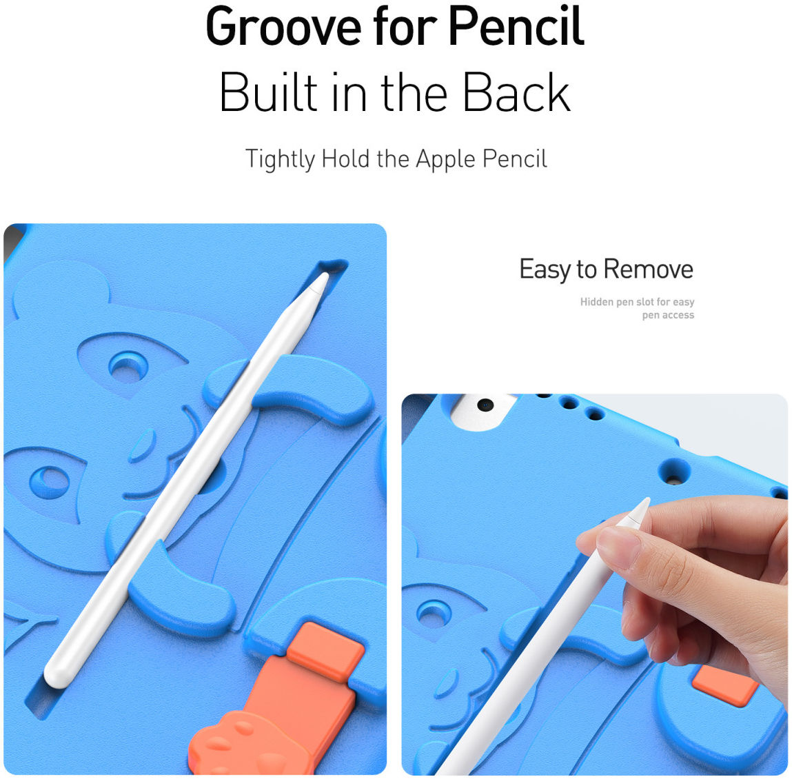 Dux Ducis Panda Apple iPad 10.2 Kinder Tablethoes met Handvat Blauw afbeelding 12