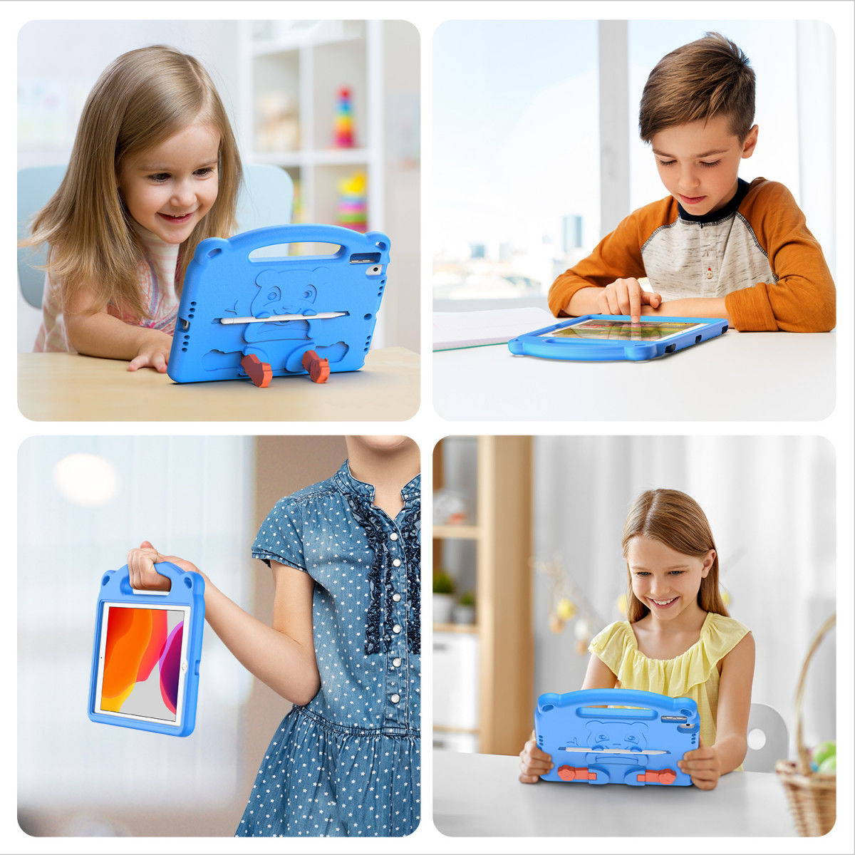 Dux Ducis Panda Apple iPad 10.2 Kinder Tablethoes met Handvat Blauw afbeelding 14