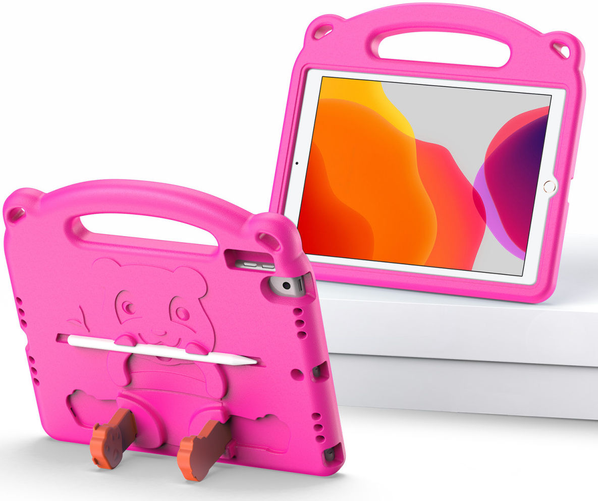 Dux Ducis Panda Apple iPad 10.2 Kinder Tablethoes met Handvat Roze afbeelding 2