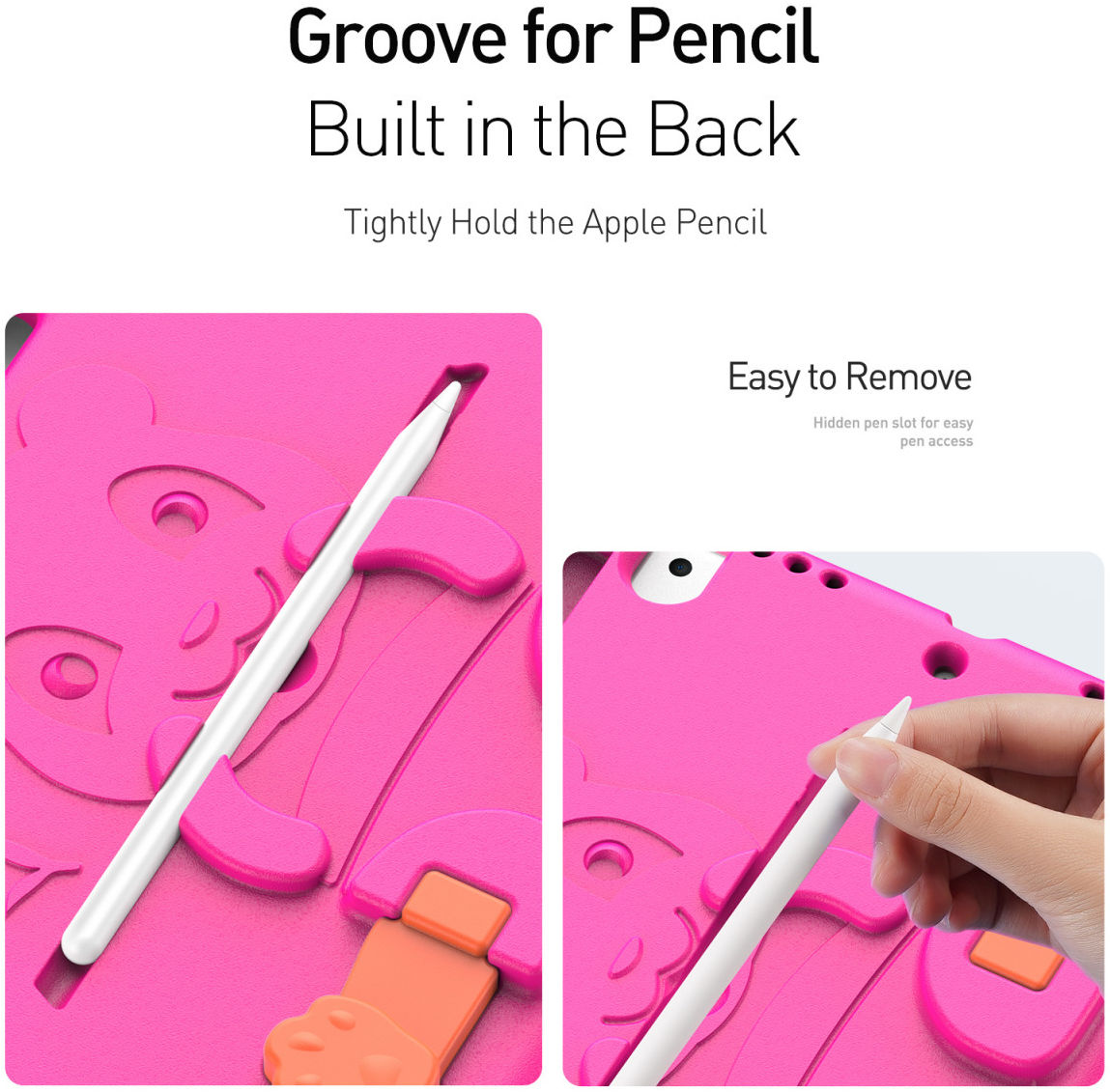 Dux Ducis Panda Apple iPad 10.2 Kinder Tablethoes met Handvat Roze afbeelding 8