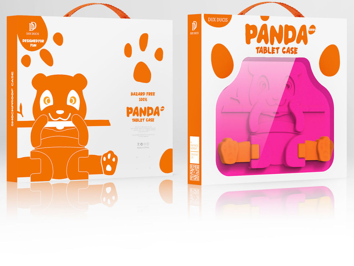Dux Ducis Panda Apple iPad 10.2 Kinder Tablethoes met Handvat Roze afbeelding 12