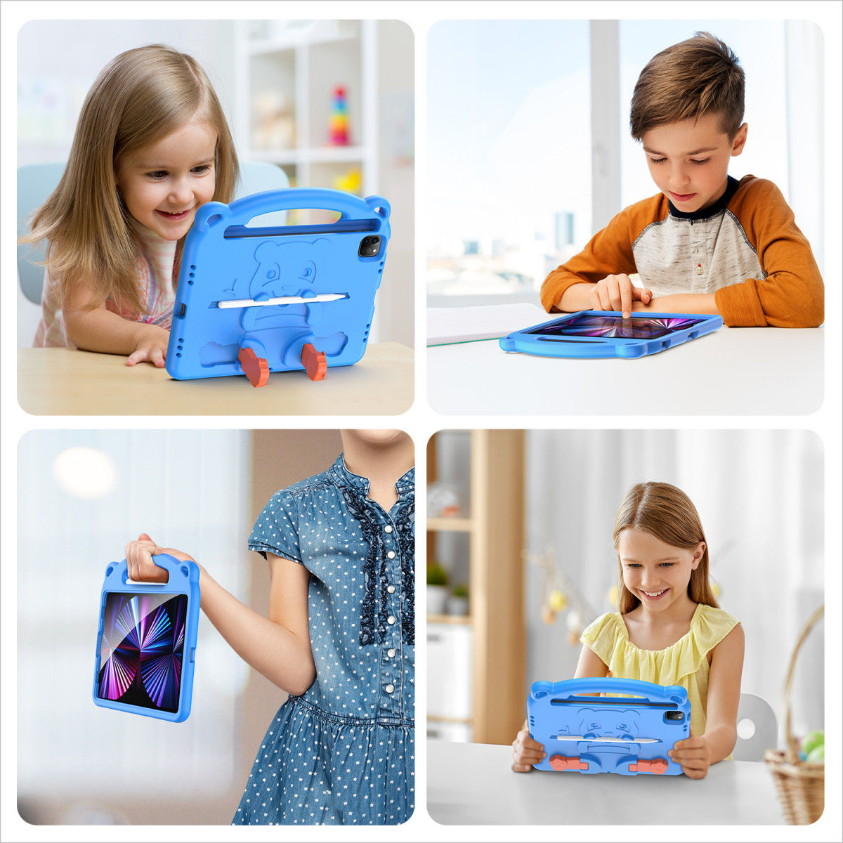 Dux Ducis Panda iPad Air (2020)/Pro 11 Kinder Tablethoes Handvat Blauw afbeelding 9