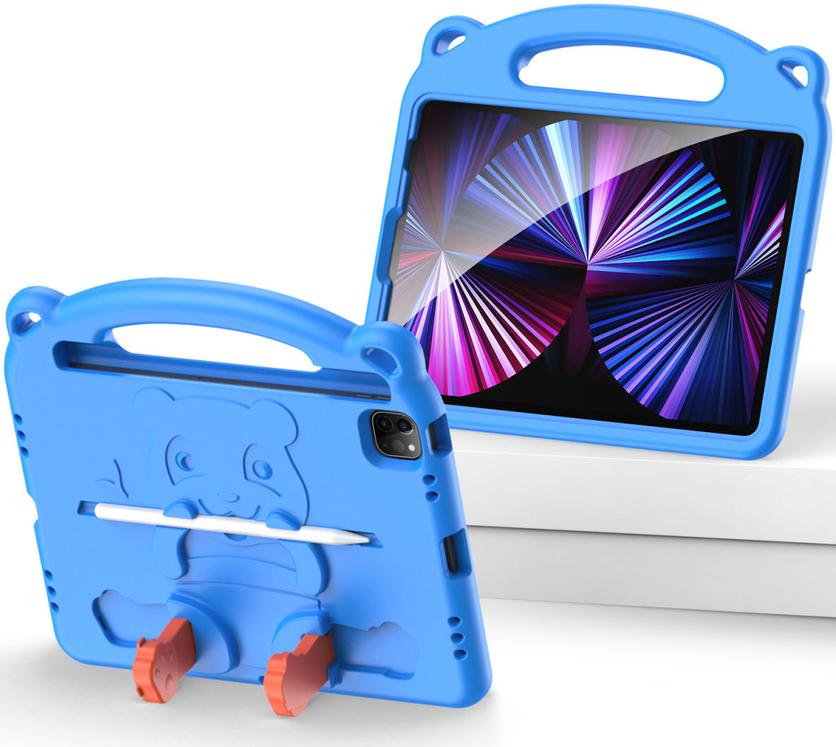 Dux Ducis Panda iPad Air (2020)/Pro 11 Kinder Tablethoes Handvat Blauw afbeelding 2