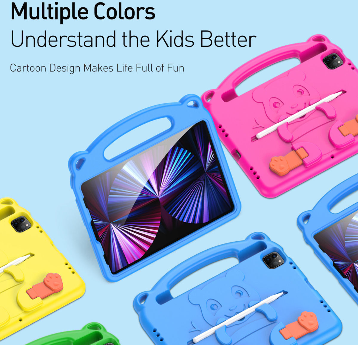 Dux Ducis Panda iPad Air (2020)/Pro 11 Kinder Tablethoes Handvat Blauw afbeelding 10