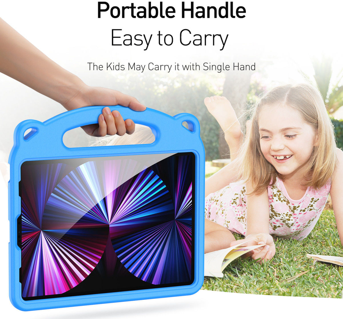 Dux Ducis Panda iPad Air (2020)/Pro 11 Kinder Tablethoes Handvat Blauw afbeelding 6