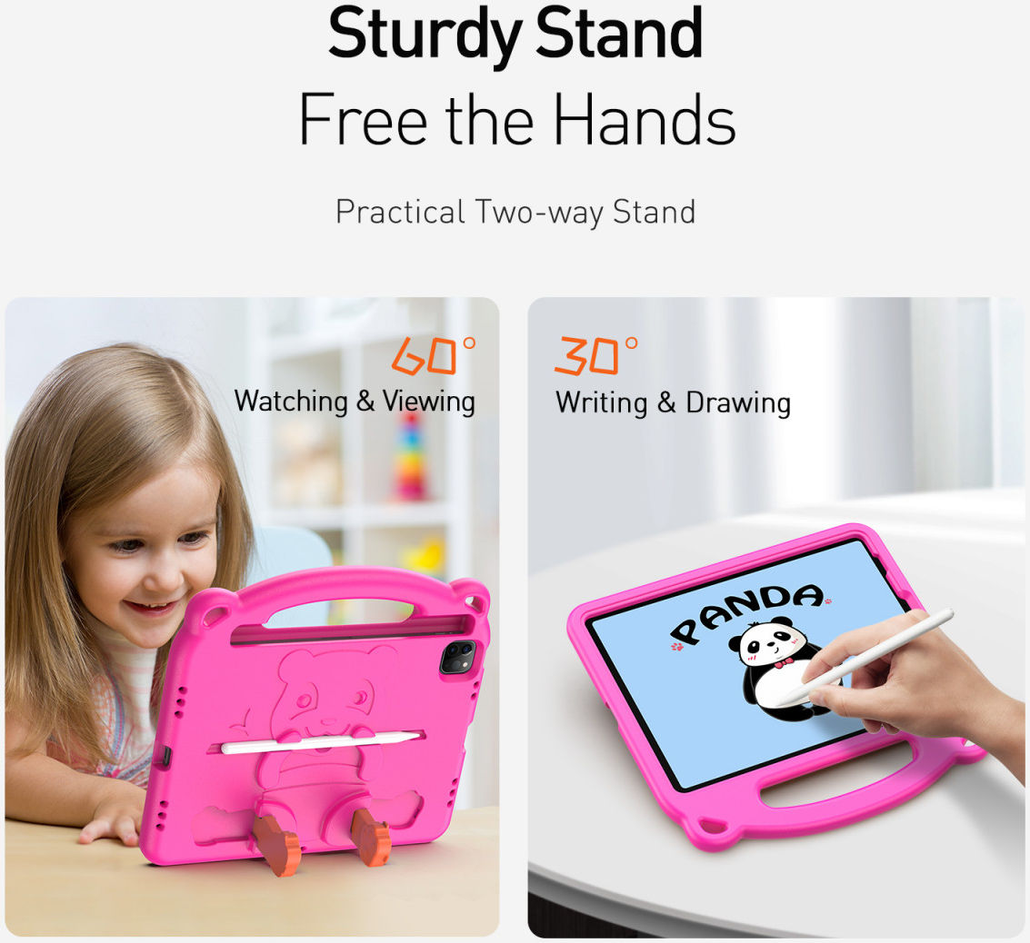 Dux Ducis Panda iPad Air (2020/2022) / Pro 11 Kinder Tablethoes Roze afbeelding 6