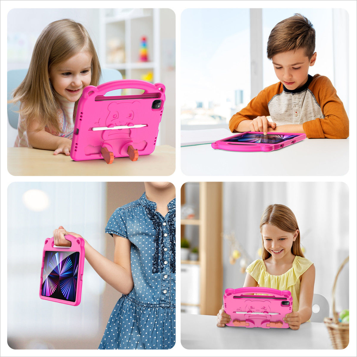Dux Ducis Panda iPad Air (2020/2022) / Pro 11 Kinder Tablethoes Roze afbeelding 10