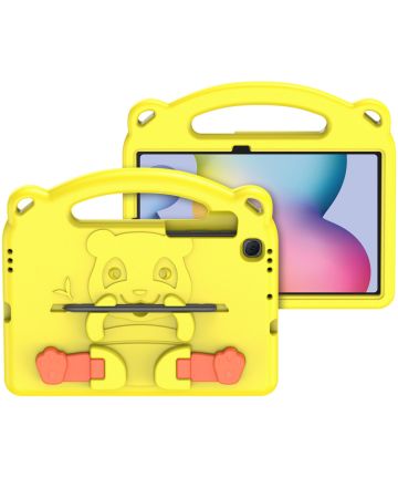 Dux Ducis Panda Samsung Tab S6 Lite Kinder Tablethoes Handvat Geel Hoesjes