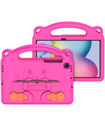 Dux Ducis Panda Samsung Tab S6 Lite Kinder Tablethoes Handvat Roze Hoesjes