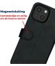 Rosso Deluxe Apple iPhone 13 Mini Hoesje Echt Leer Book Case Zwart