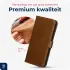 Rosso Deluxe Apple iPhone 13 Hoesje Echt Leer Book Case Bruin afbeelding 4