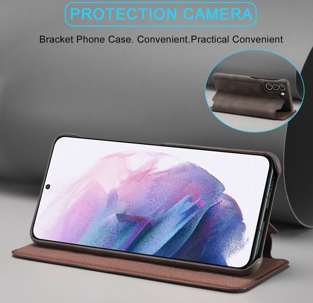Samsung Galaxy S21 FE Book Case Portemonnee Hoesje Coffee afbeelding 7