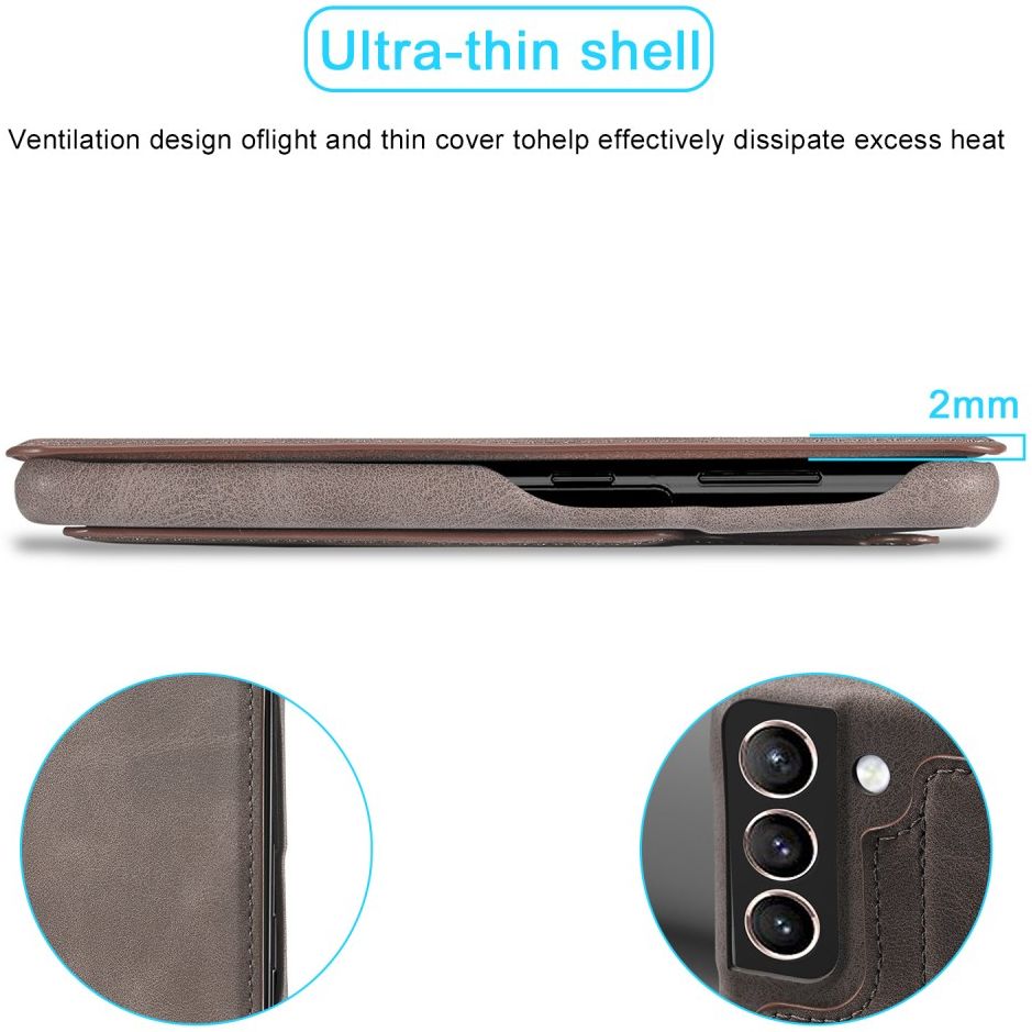 Samsung Galaxy S21 FE Book Case Portemonnee Hoesje Coffee afbeelding 9