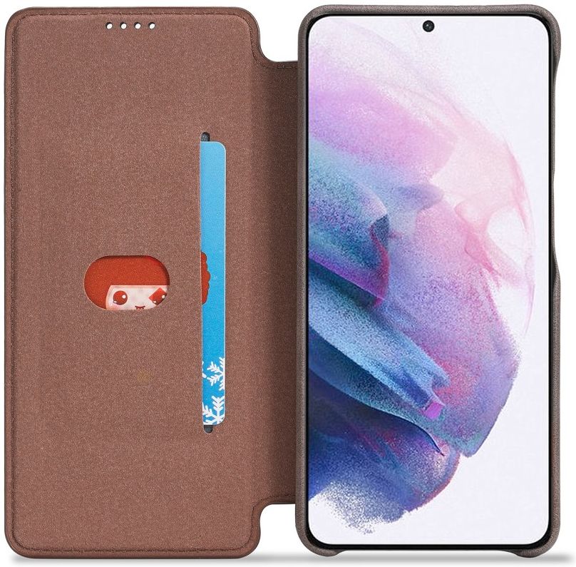 Samsung Galaxy S21 FE Book Case Portemonnee Hoesje Coffee afbeelding 1