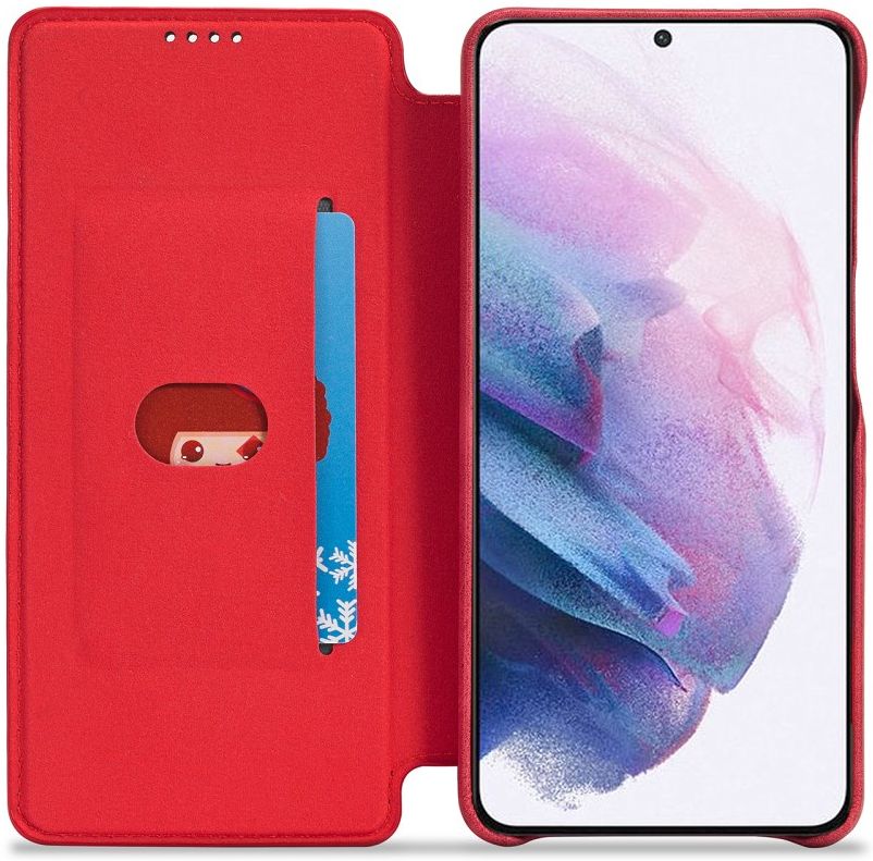 Samsung Galaxy S21 FE Book Case Portemonnee Hoesje Rood afbeelding 1