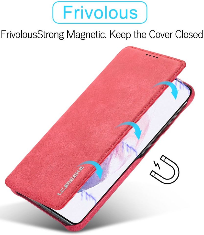 Samsung Galaxy S21 FE Book Case Portemonnee Hoesje Rood afbeelding 5
