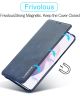 Samsung Galaxy S21 FE Book Case Portemonnee Hoesje Blauw