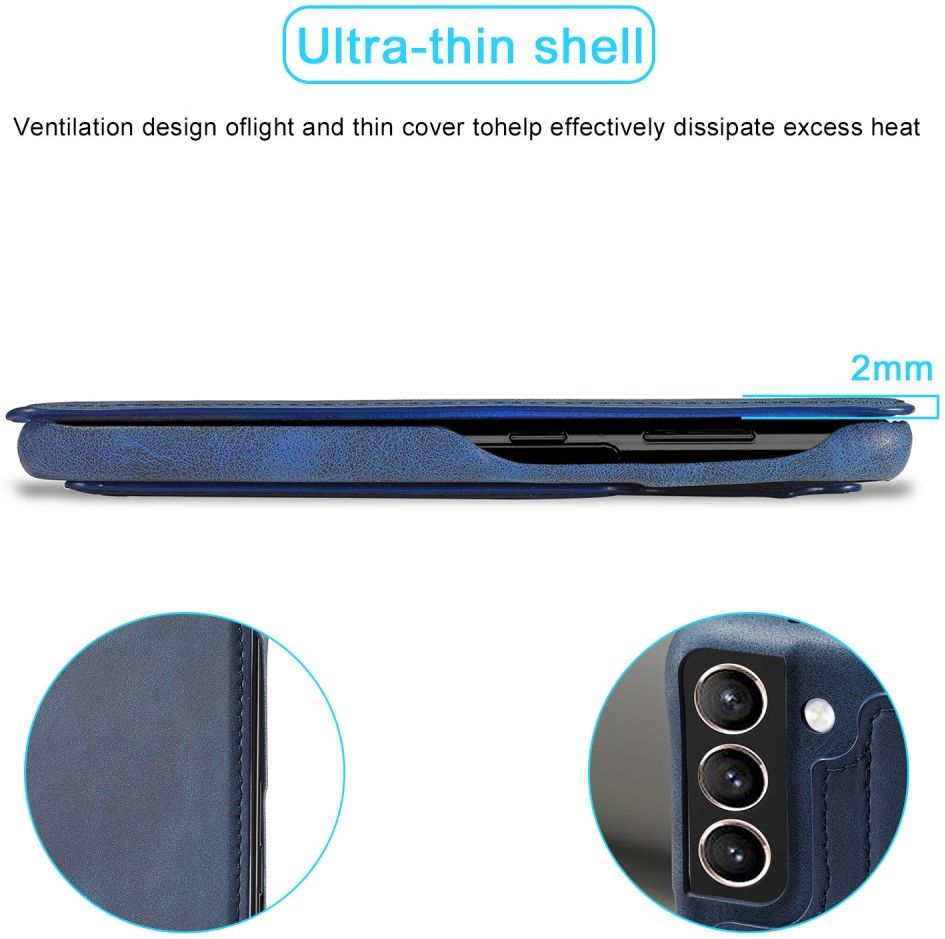 Samsung Galaxy S21 FE Book Case Portemonnee Hoesje Blauw afbeelding 9