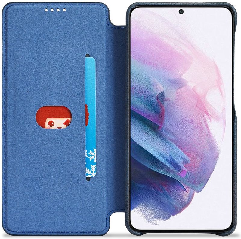 Samsung Galaxy S21 FE Book Case Portemonnee Hoesje Blauw afbeelding 1