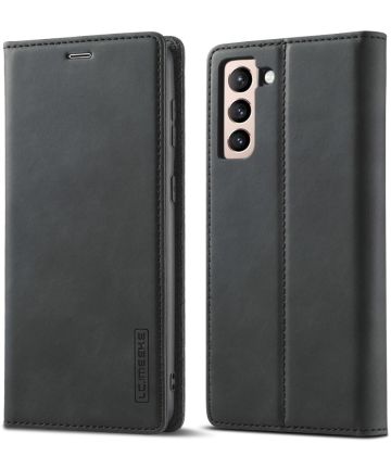 LC.IMEEKE Samsung Galaxy S21 FE Hoesje Portemonnee Book Case Zwart Hoesjes