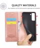 LC.IMEEKE Samsung Galaxy S21 FE Hoesje Portemonnee Book Case Roze