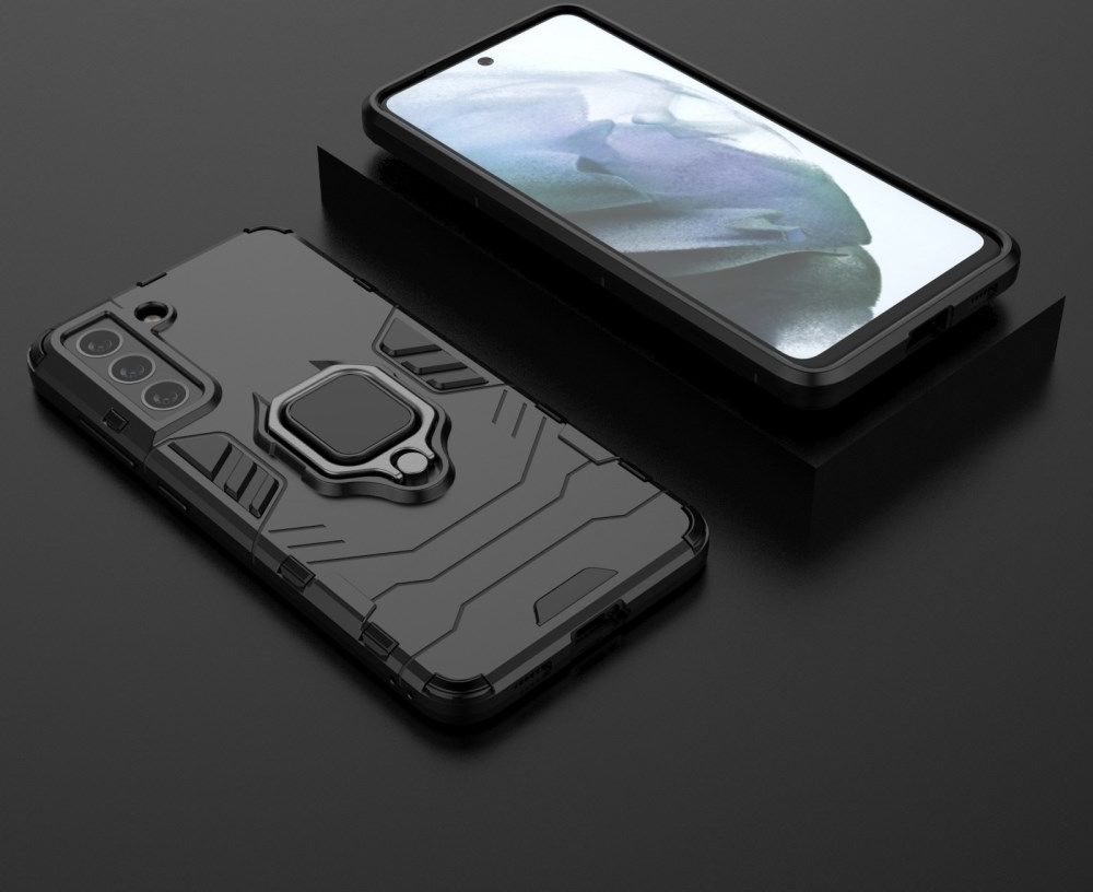 Samsung Galaxy S21 FE Shockproof Hybride Backcover Met Kickstand Zwart afbeelding 7