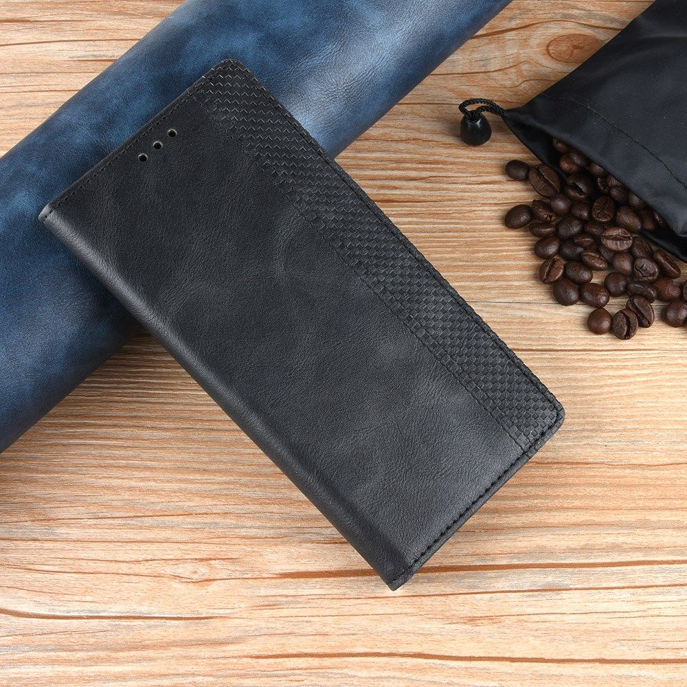 Samsung Galaxy S21 FE Hoesje Vintage Portemonnee Book Case Zwart afbeelding 2