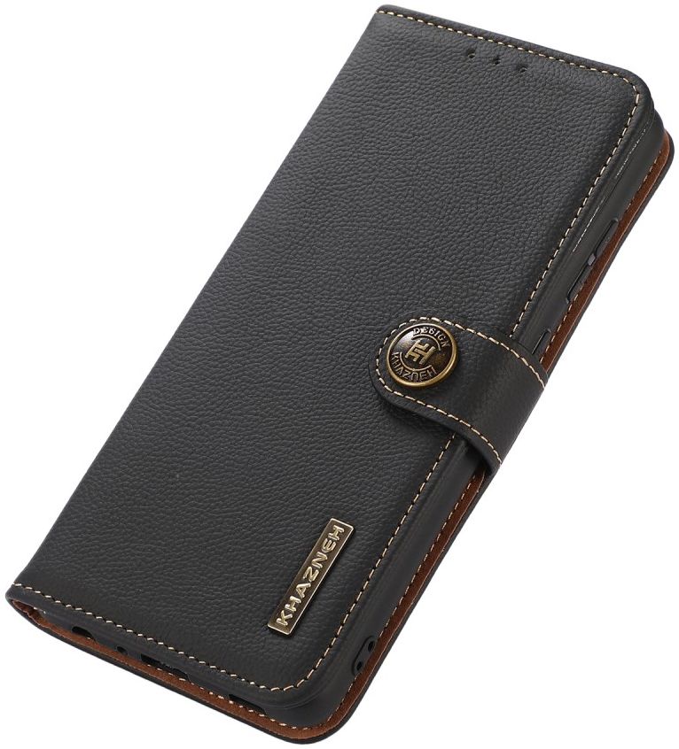 Samsung Galaxy S21 FE Hoesje RFID Portemonnee Bookcase Echt Leer Zwart afbeelding 5
