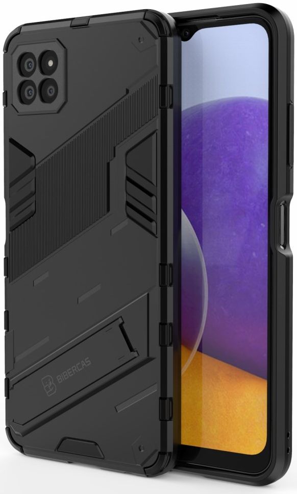 Samsung Galaxy A22 5G Hybride Hoesje met Kickstand Zwart afbeelding 1