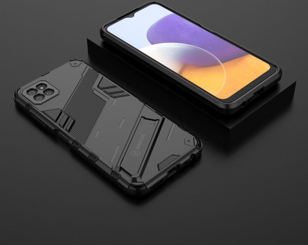 Samsung Galaxy A22 5G Hybride Hoesje met Kickstand Zwart afbeelding 6