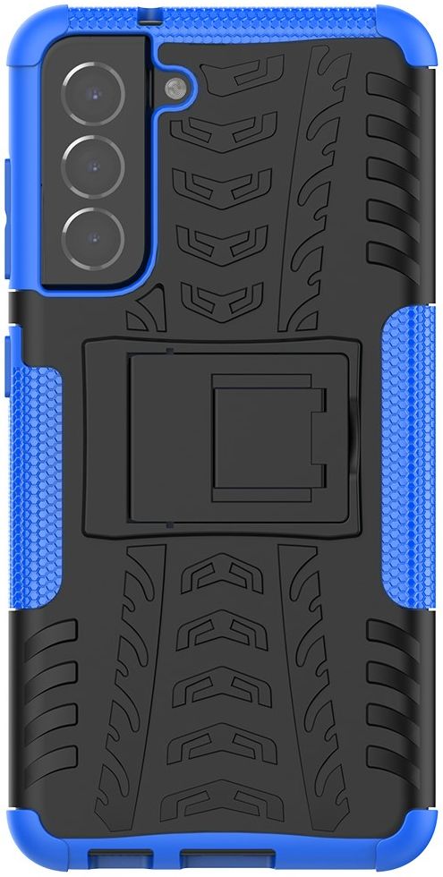 Samsung Galaxy S21 FE Hoesje Hybride Back Cover Kickstand Blauw afbeelding 7