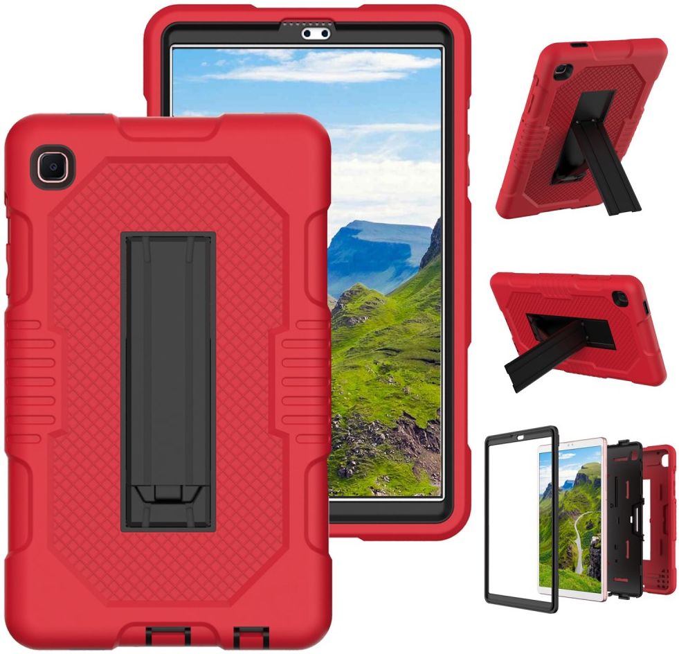 Samsung Galaxy Tab A7 Lite Hybride Hoes met Kickstand Rood afbeelding 3